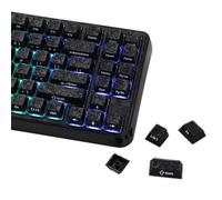 EPOMAKER Frost Jelly Keycaps Set - 126 Keys Forged Carbon Fiber Keycaps, Cherry Profile, ABS+PC, MX-Style Compatible for 61/68/84/87/98/100/104/108 ANSI Layout Mechanical Gaming Keyboards (Black)