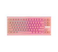 EPOMAKER G84 QMK/VIA Mechanical Computer Keyboard with Shine Through RGB Backlight, 2.4GHz/USB/BT5.0 Wireless Gaming Keyboard, Hot-Swappable, Knob, PBT Keycaps (Pink, Creamy Jade Switch)