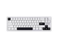 EPOMAKER Galaxy68 QMK/VIA Wireless Mechanical Keyboard, Anodized Aluminum, TOP/Gasket, 6000mAh, RGB Side/Backlit, Hot-Swap 65% Gaming Keyboard with Creamy Linear Switch (White, Marble White Switch)