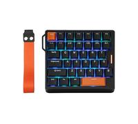 EPOMAKER HE30 One-Handed Hall Effect Keyboard, 8K Polling & 0.125ms, SOCD & Snap Key, Adjustable Trigger, PBT Keycap, RGB, Custom Software, Wired Gaming Keyboard for PC/Mac (Black Orange)