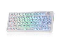 EPOMAKER HE75 V2 Hall Effect Gaming Keyboard, 8K Polling & 0.1ms, 8000mAh & 2.4Ghz/BT, Hot Swap Key & Knob, 0.005mm Adjustable Actuation, Rapid Triggering, Creamy & Thocky (White)