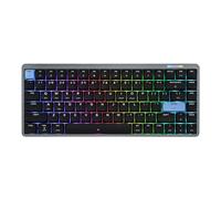 EPOMAKER Luma84 Low Profile Aluminum Mechanical Keyboard, QMK/VIA Programmable, Tri-Mode Wireless, WIN/MAC/Linux Compatible, RGB (Black&Blue, Gateron Low-Profile Red Switch)