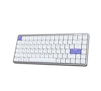 EPOMAKER Luma84 Low Profile Aluminum Mechanical Keyboard, QMK/VIA Programmable, Tri-Mode Wireless, WIN/MAC/Linux Compatible, RGB (White&Purple, Gateron Low-Profile Brown Switch)