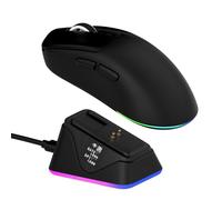 EPOMAKER NEX Lite Wireless Right-Hand Gaming Mouse with Dual Displays and RGB Charging Dock, PAW3311 Sensor, 12,000 DPI, Tri-Mode Connectivity, 65g Lightweight Mouse for PC/Mac/Linux (Black)