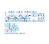 EPOMAKER PurrCap 141 Keys PBT Keycap Set, Custom Dye Sublimation Cute Design for Mechanical Gaming Keyboard, Compatible With Cherry Gateron Kailh Otemu MX Structure (Blue, MAO Profile)
