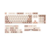 EPOMAKER PurrCap 141 Keys PBT Keycaps Set, Custom Keycaps, Dye Sublimation Cute Keycaps, for Mechanical Gaming Keyboard, Compatible with Cherry Gateron Kailh Otemu MX Structure (Brown, MAO Profile)