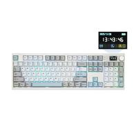 EPOMAKER QK108 Full Size Mechanical Keyboard with Screen & Knob, 8000mA, QMK/VIA, Creamy&Thocky, Gasket, RGB Backlit, Hot Swap, Mac Keycap, 2.4G/BT Wireless Gaming Keyboard (Wisteria Linear Switch)