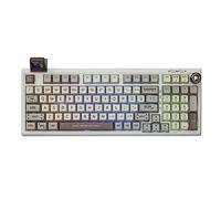 EPOMAKER RT100 97 Keys Gasket BT5.0/2.4G/USB-C Mechanical Gaming Keyboard with Customizable Display Screen, Knob, Hot Swappable Socket, 5000mAh Battery for Win/Mac (Flamingo Switch)