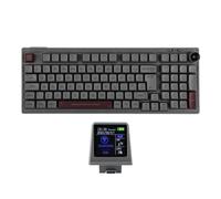 EPOMAKER RT100 98 Keys ISO(UK) Mechanical Gaming Keyboard with Customizable Mini TV and Knob, Gasket, Three Mode (BT5.0/2.4Ghz/USB-C), Hot Swappable Socket (Gery, Wisteria Linear Switch)