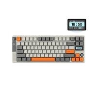 EPOMAKER RT85 Wireless Mechanical Keyboard with Joystick & DIY Screen, 8000mAh, BT/USB/2.4Ghz, Hot-Swap, PBT Keycap, Creamy Gasket, 75% Gaming Keyboard, US QWERTY (White, Wisteria Linear Switch)