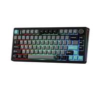 EPOMAKER TH80 V2 75% Wireless Mechanical Gaming Keyboard,8000mAh & 2.4G/BT,Hot-Swap,PBT Keycap,Mac Modifier,RGB,Programmable Keys & Knob,Creamy Keyboard for Mac/PC (Black, Creamy Jade)