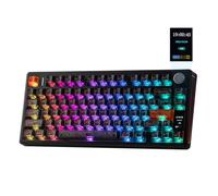 EPOMAKER TH80 V2 PRO Wireless Mechanical Keyboard, Screen & Knob, 10000mAh & 2.4G/BT, Hot-Swap, PBT Keycap, Mac Modifier, RGB, Creamy Gasket, Custom Gaming Keyboard for Mac/PC (Black, Sea Salt Silent)