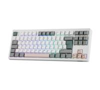 EPOMAKER TH87 Wireless Mechanical Keyboard with 10000mAh Battery, BT/2.4GHz/Wired, Hot Swap, PBT Keycap, RGB Backlit, TKL Gaming Keyboard, UK ISO Layout (White, Sea Salt Silent)