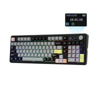 EPOMAKER TH99 PRO 96% Mechanical Keyboard with Screen & Knob, 10000mAh, 2.4Ghz/BT,Hot Swap,Custom Driver,RGB Backlit,PBT Keycap,Gasket,Wireless Gaming Keyboard for PC/Mac (Black, Sea Salt Silent)