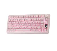 EPOMAKER X Aula EA75 MAX Wireless Gaming Keyboard with Screen & Knob, Hot-Swap, RGB Backlit, PBT Keycaps, Creamy Gasket, 75% Mechanical Keyboard, US Layout (Pink, Reaper Switch)