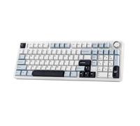 EPOMAKER X Aula F99 PRO Wireless Gaming Keyboard, 8000mAh, Knob, Lubed Switch, Creamy Gasket, Hot Swappable, Custom, 2.4GHz/USB/BT Mechanical Keyboard, RGB Backlit, PBT Keycap (Blue White)