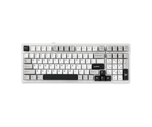 EPOMAKER x AULA F99 Wireless Mechanical Keyboard, Hot Swappable Gasket Custom Gaming Keyboard with Five-Layer Padding, Bluetooth/2.4GHz/USB-C, 8000mAh Battery (White Grey, Graywood V3 Switch)