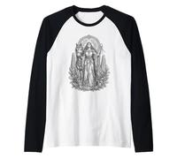 Epona Celtic Horse Goddess Sacred Guardian Line Art Raglan Baseball Tee