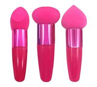 Éponge De Fond De Teint - Mélangeur De Maquillage Bouffant De Fond De Teint Haute Densité 3 Pieces Avec Poignées, Ensemble D'éponges De Maquillage À Usage Sec Et Humide, Outil Cosmétique De Voyage