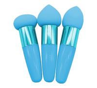 Éponge De Fond De Teint - Mélangeur De Maquillage Bouffant De Fond De Teint Haute Densité 3 Pieces Avec Poignées, Ensemble D'éponges De Maquillage À Usage Sec Et Humide, Outil Cosmétique De Voyage