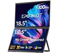 EPORMOT Portable Dual Monitor 18.5" 100Hz FHD 1080P Stacked Monitor, Dual Vertical Displays for Coding/Gaming/Trading, USB-C Mini HDMI Laptop Screen Extender(No Driver Needed)