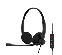 EPOS IMPACT 100 MS Stereo USB-C+A Headset with Microphone, Certified Microsoft Teams, Noise-Cancelling Mic, Lightweight, Call Control, USB Adapter, Soft Earpads, Professional UC Headphones