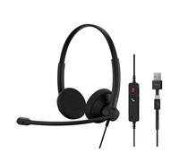 EPOS IMPACT 100 UC Stereo USB-C+A Headset with Microphone, Universal Communications, Noise-Cancelling Mic, Lightweight, Call Control, USB Adapter, Soft Earpads, Professional Business Use