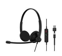 EPOS IMPACT 100 UC Stereo USB-C+A Headset with Microphone, Universal Communications, Noise-Cancelling Mic, Lightweight, Call Control, USB Adapter, So