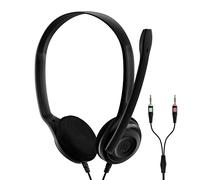 EPOS PC 3 Chat - Langlebiges On-Ear Headset PC, Kopfhörer mit Kabel, Rauschunterdrückendes Mikrofon, Einfach zu Verbinden, Stereosound, Für Online-Anrufe, -Unterricht, 2 x 3,5-MM-buchsen Schwarz