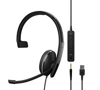 EPOS | Sennheiser Adapt 130 USB-C II (1000917) - Corded, one-sided, UC-optimized headset with USB-C connectivity - Superior sound - Enhanced comfort, call control - Black