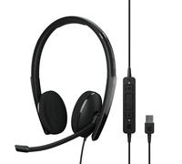 EPOS | Sennheiser ADAPT 160T USB II (1000901) - Wired, Double-Sided Headset - USB Connectivity, MS Teams Certified, UC Optimized - Superior Stereo Sound - Enhanced Comfort - Call Control - Black