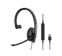 USB Monaural Headset, 20 Hz, Black