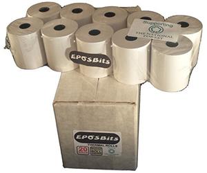 EPOSBITS® Brand Receipt Till Rolls - 20 Rolls - to Fit Sam4s ER-260 ER-380M Sharp XE-A203 XE-A137 XE-A207W XE-A213 XE-A217 XE-A307 Casio SEG-1 SE-S10 SE-S2000 SE-S300 SE-S3000 TK-T200