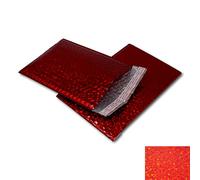 EPOSGEAR 10 Pack Red Holographic Metallic Gloss Foil Padded Bubble Mailing Gift Postal Bag Envelopes - Perfect for mailing or Gift wrap for Christmas, Birthdays etc (250mm x 180mm - DVD)