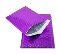 EPOSGEAR 10 Purple Shiny Metallic Foil Bubble Padded Bag Mailing Envelopes - Perfect for Marketing, Promotions or and Alternative to Gift wrap (A5 / C5 (DVD) - 250mm x 180mm)