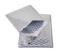EPOSGEAR 100 Silver Shiny Metallic Foil Bubble Padded Bag Mailing Envelopes - Perfect for Marketing, Promotions or and Alternative to Gift wrap (A6 / C6-165mm x 140mm)