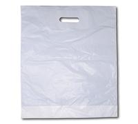 EPOSGEAR® 1000 Medium 15" x 18" x 3" Very Strong Plain White Patch Handle Gift Retail Shopping Plastic Carrier Bags