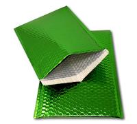 EPOSGEAR 25 Green Shiny Metallic Foil Bubble Padded Bag Mailing Envelopes - Perfect for Marketing, Promotions or and Alternative to Gift wrap (A3 / C3-450mm x 320mm)