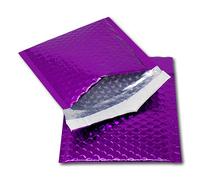 EPOSGEAR 25 Purple Shiny Metallic Foil Bubble Padded Bag Mailing Envelopes - Perfect for Marketing, Promotions or and Alternative to Gift wrap (CD - 165mm x 165mm)