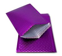 EPOSGEAR 25 Purple Shiny Metallic Foil Bubble Padded Bag Mailing Envelopes - Perfect for Marketing, Promotions or and Alternative to Gift wrap (A4 / C4-324mm x 230mm)