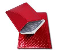 EPOSGEAR 25 Red Shiny Metallic Foil Bubble Padded Bag Mailing Envelopes - Perfect for Marketing, Promotions or and Alternative to Gift wrap (A3 / C3-450mm x 320mm)