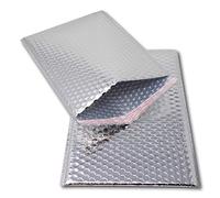 EPOSGEAR 25 Silver Shiny Metallic Foil Bubble Padded Bag Mailing Envelopes - Perfect for Marketing, Promotions or and Alternative to Gift wrap (A3 / C3-450mm x 320mm)