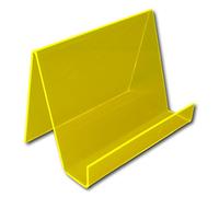 EPOSGEAR 5 Pack Medium Wide Plastic Acrylic Perspex Book Plate Tablet Retail Display Stand Holder - Perfect for Schools, Nurseries, Libraries etc (Helios Yellow)