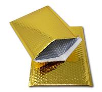 EPOSGEAR 50 Gold Shiny Metallic Foil Bubble Padded Bag Mailing Envelopes - Perfect for Marketing, Promotions or and Alternative to Gift wrap (A3 / C3-450mm x 320mm)