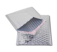 EPOSGEAR 50 Pack C6+ Silver Shiny Metallic Foil Bubble Padded Bag Mailing Envelopes - Perfect for Marketing, Promotions or and Alternative to Gift wrap (CD - 165mm x 165mm)