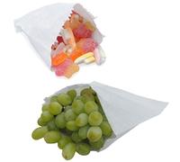 EPOSGEAR® 6" x 6" White Sulphite Strung Paper Food Bags - Ideal for Fruit, Vegetables, Sweets and Crafts (500)