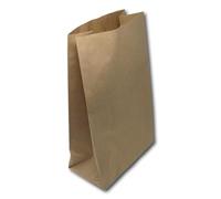 EPOSGEAR Brown Kraft Paper SOS Grocery Food Takeaway Grab Flat Block Bottom Bags Without Handles (250, Extra Large)