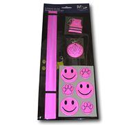 EPOSGEAR Children's 9 Piece Hi-Vis Road Safety Cycling Walking Night Slapband Sticker Kit (Pink)