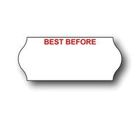 EPOSGEAR CT4 26mm x 12mm (26x12) White Pre-Printed Best Before (BBE) Permanent Adhesive Date Marking Price Gun Ticket Labeller Labels (45,000 Labels (30 Rolls))