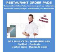 EPOSGEAR Duplicate NCR Copy Restaurant Cafe Takeaway Pub Food Waiter Waitress Numbered Order Pads - 76mm x 140mm (10)